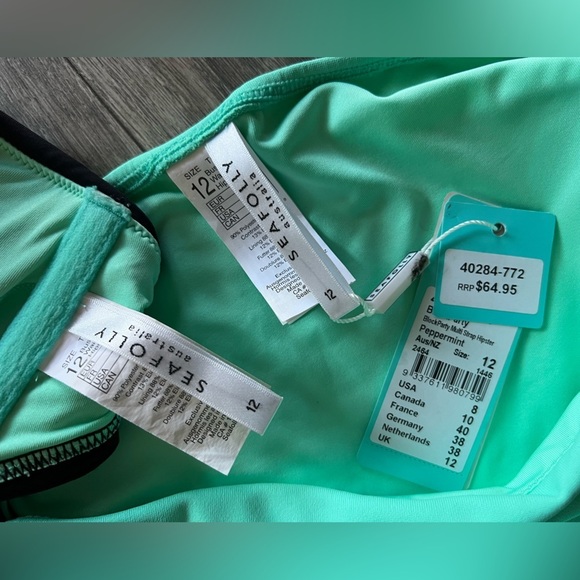 Seafolly Block Party Bikini Set in Rare Teal Color. Size 12 - Picture 12 of 12
